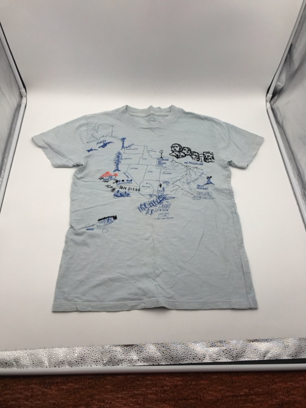 JCrew - Crewcuts National Parks; Youth Size 14 T-shirt, powder blue, 100% cotton